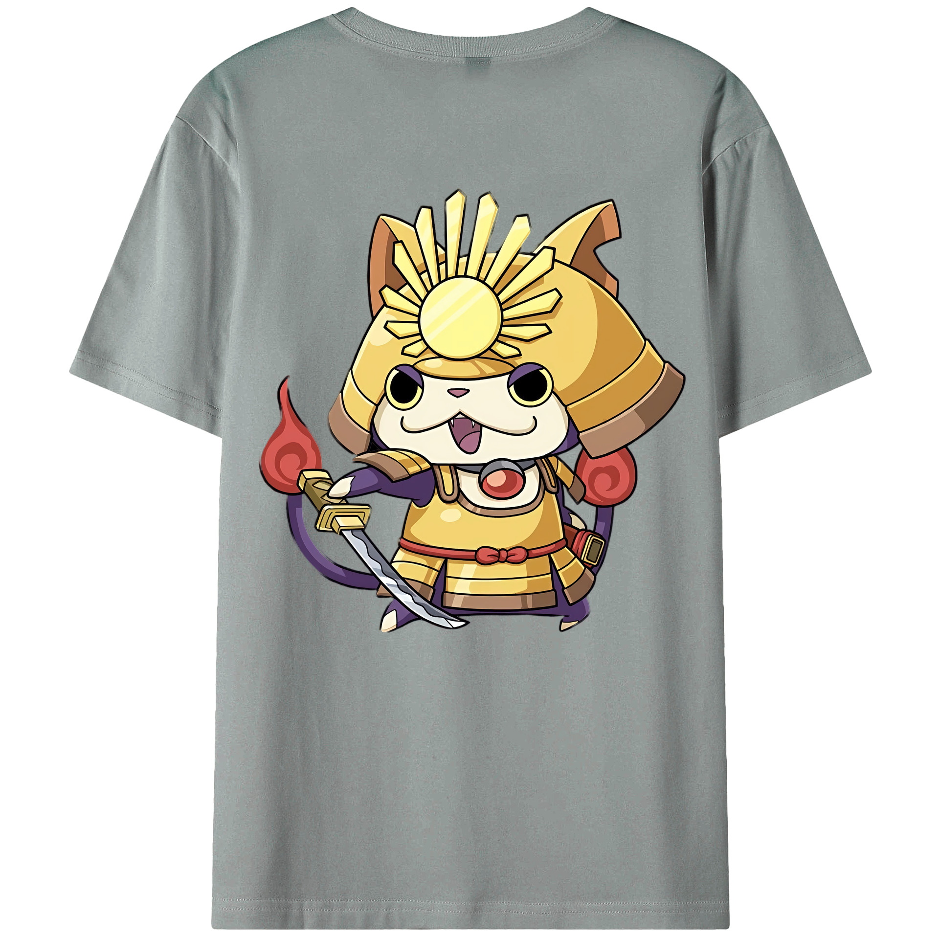 （画像用） 妖怪ウォッチ Yo-kai Watch 綿100％ メンズ半袖Tシャツ（バックプリント） 通気性